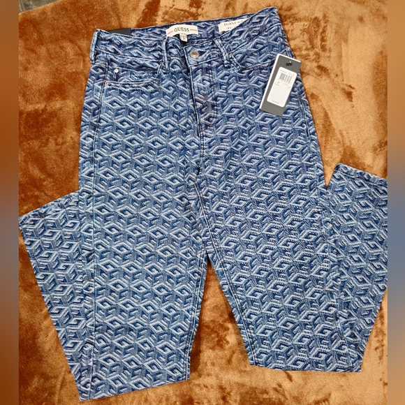 Women "Guess" skinny, high waisted cube wash jeans. Size 27×29. New - Picture 4 of 7